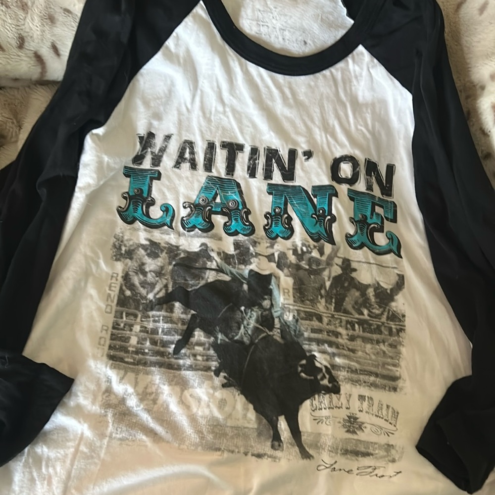 Waiting on lane baseball tee